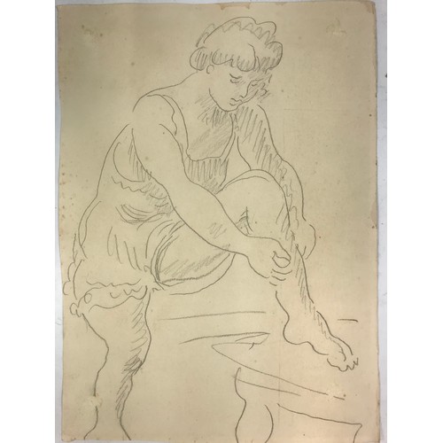 29 - ADRIAN DAINTREY SKETCH DEPICTING A SCANTILY CLAD LADY WITH NUDE VERSO