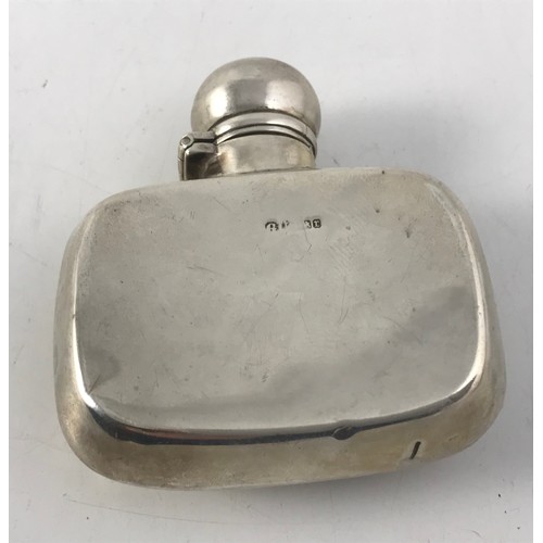 362 - HALLMARKED SILVER HIP FLASK APPROX 58g