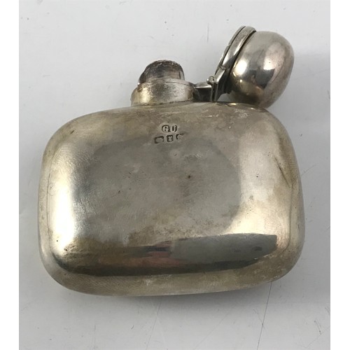 362 - HALLMARKED SILVER HIP FLASK APPROX 58g