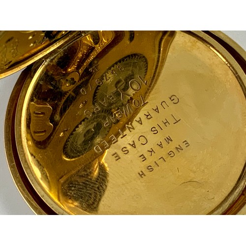 586 - GOLD PLATED WALTHAM HALF HUNTER POCKET WATCH