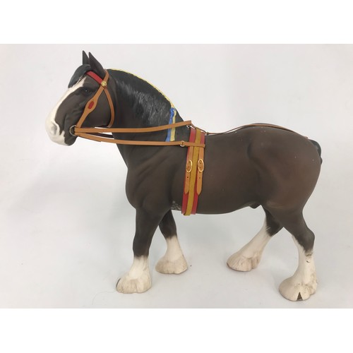 56 - BESWICK CLYDESDALE HORSE IN SHOW HARNESS MODEL NO2465