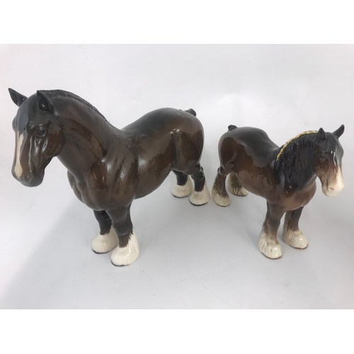 66 - 4 BESWICK SHIRE HORSES INC GRAZING & CANTERING