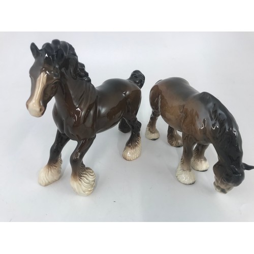 66 - 4 BESWICK SHIRE HORSES INC GRAZING & CANTERING