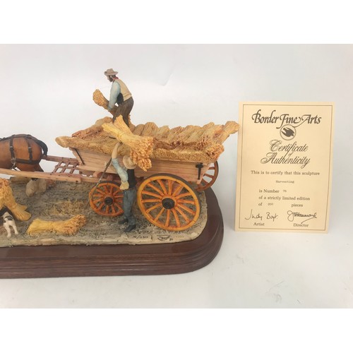 87 - LARGE BORDER FINE ARTS MODEL HARVESTING ON PLINTH MODEL NO L63 WITH COA