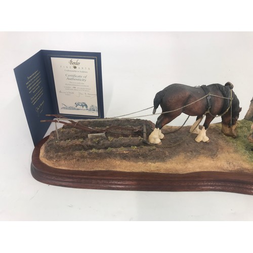 89 - LARGE BORDER FINE ARTS MODEL PLOUGHMAN'S LUCH MODEL NO  B0090 WITH COA