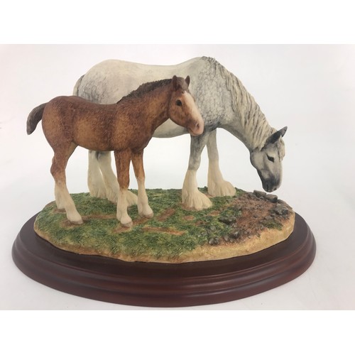 90 - BORDER FINE ARTS MODEL CLYDESDALE MARE & FOAL WITH THE VANNA PIEBALD