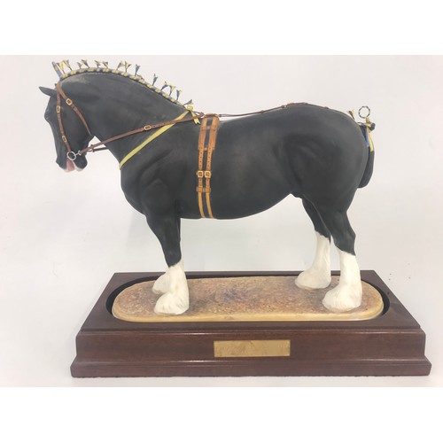 73 - CLERMONT FINE CHINA PORCELAIN MODEL  COWERSLANE TRUEMAN  ON PLINTH 29.5cm TALL