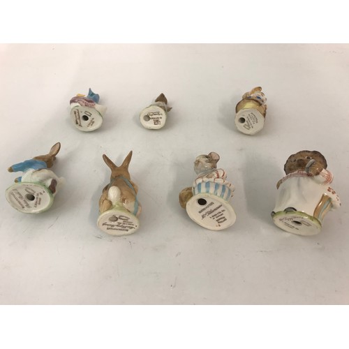 69 - 7 BESWICK BEATRIX POTTER FIGURES ALL WITH GOLD BACKSTAMP INC  JOHNY TOWN MOUSE, MRS TITTLEMOUSE, PET... 