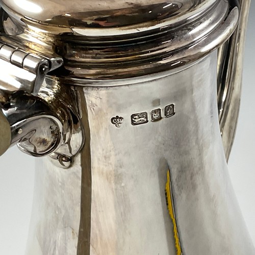 417 - SILVER COFFEE POT, LONDON 1961, approx. 1072g gross C.J.VANDER LTD 27.5CM HIGH