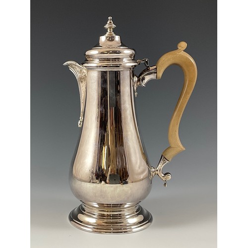 416 - SILVER HOT WATER/ HOT MILK JUG, LONDON 1967, C.J.VANDER LTD. Approx. 901g gross 28cm HIGH