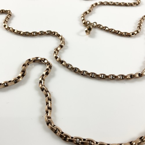 602 - 9ct GOLD MUFF CHAIN, APPROX. 150cm, 36g