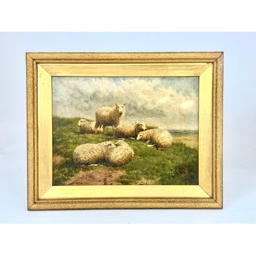 1 - THOMAS SIDNEY COOPER (1803-1902) OIL ON CANVAS DEPICTING SHEEP IN A LANDSCAPE SCENE, SIGNED LOWER LE... 