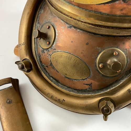 289 - A GENUINE SIEBE GORMAN SIX BOLT COPPER AND BRASS MOUNTED DIVER’S HELMET, USED BY THE CURRENT OWNER F... 