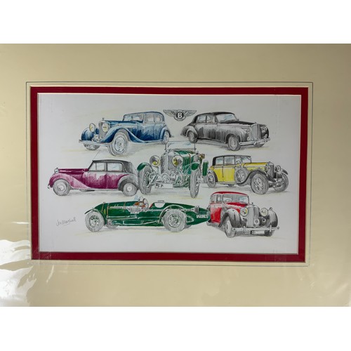 32 - 7 JON MARSHALL PRINTS OF CLASSIC CARS, INC MERCEDES BENZ, JAGUAR, BMW, BENTLEY, & ALFA ROMEO