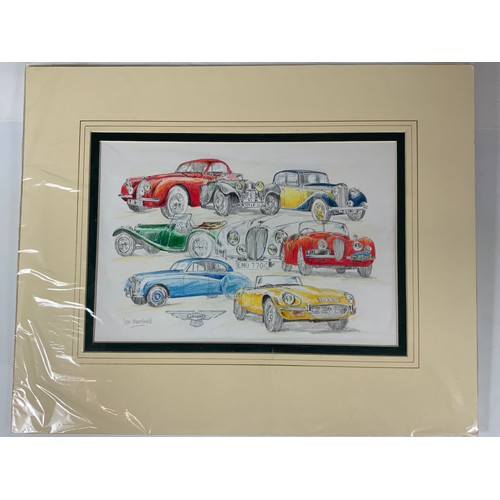 32 - 7 JON MARSHALL PRINTS OF CLASSIC CARS, INC MERCEDES BENZ, JAGUAR, BMW, BENTLEY, & ALFA ROMEO