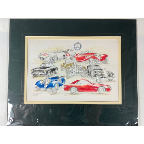 32 - 7 JON MARSHALL PRINTS OF CLASSIC CARS, INC MERCEDES BENZ, JAGUAR, BMW, BENTLEY, & ALFA ROMEO