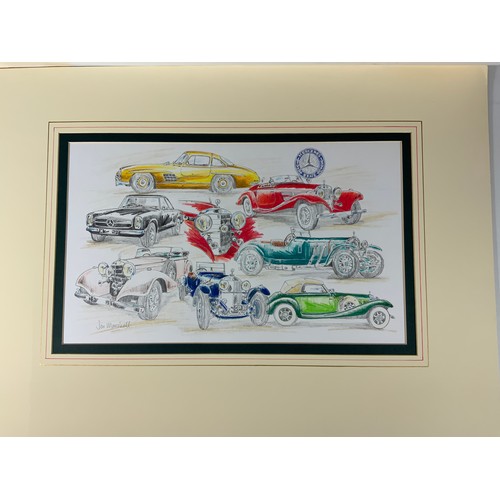 32 - 7 JON MARSHALL PRINTS OF CLASSIC CARS, INC MERCEDES BENZ, JAGUAR, BMW, BENTLEY, & ALFA ROMEO