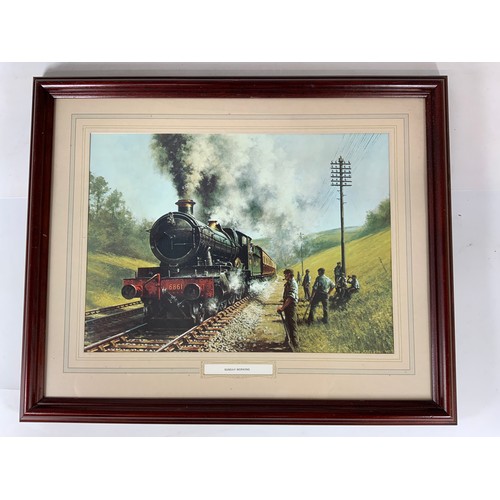 188 - RAILWAY INTEREST, A PRINT BY CHRIS COLE OF CHANGING TRACTION ON THE WR. CLASS 50 ON MK2 STOCK & GWR ... 