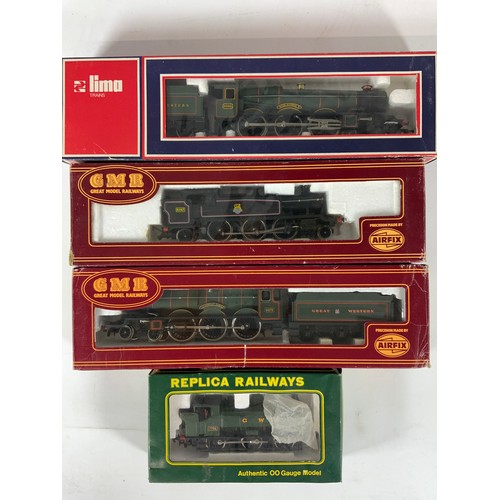 289 - REPLICA RAILWAYS PANNIER TANK 7752, LIMA KING GEORGE V, GMR CASTLE CAERPHILLY CASTLE & 6167 PRAIRIE ... 