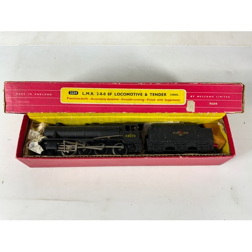 449 - HORNBY DUBLO, 2224 LMR 2-8-0 8F 2 RAIL LOCOMOTIVE, 48073, BOXED.