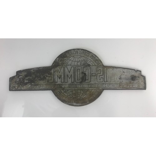 1 - MORRIS COMMERCIAL, RADIATOR BADGE MORRIS COMMERCIAL CARS LTD BIRMINGHAM ENGLAND, BRITISH TO THE BACK... 