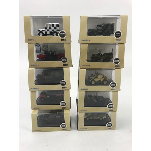 145 - OXFORD MILITARY SERIES, 1:76 SCALE, 20 SMALLER VEHICLES, ALL PLASTIC BOXED,