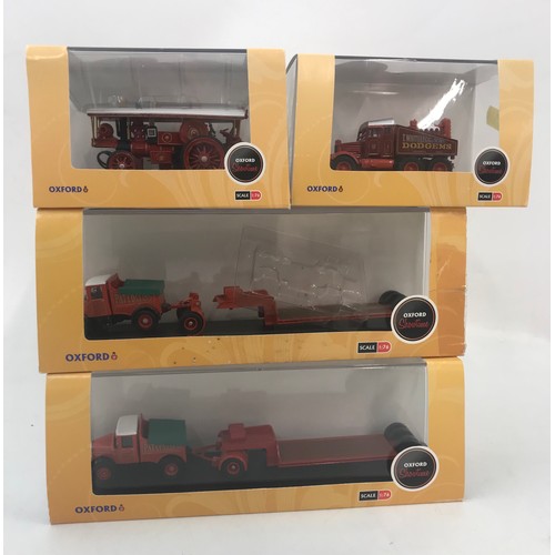 141 - OXFORD DIECAST SHOWS MANS SERIES, 5 PLASTIC BOXED MODELS, PLUS 3 GREAT DORSET STEAM. FAIR MODELS, 20... 