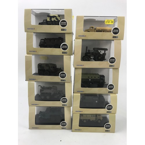 148 - 16 GOOD CONDITION PLASTIC BOXED OXFORD MILITARY VEHICLES. WW2 ERA MODELS,