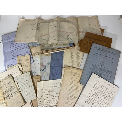 184 - GOLDEN VALLEY RAILWAY , NEAR HEREFORD & KINGTON, A NUMBER OF ORIGINAL DOCUMENTS RELATING TO THE BUIL... 