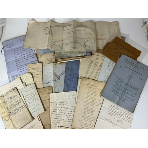 184 - GOLDEN VALLEY RAILWAY , NEAR HEREFORD & KINGTON, A NUMBER OF ORIGINAL DOCUMENTS RELATING TO THE BUIL... 