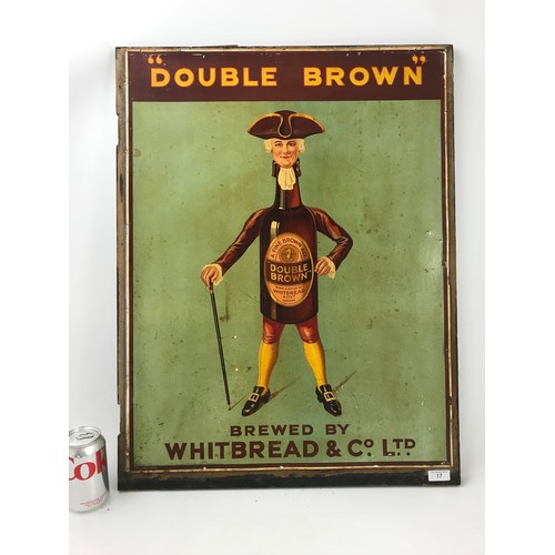 17 - ADVERTISING INTEREST, GIBBS & GIBBS LONDON, POSTER ON METAL,  DOUBLE BROWN, BREWED BY WHITBREAD & CO... 