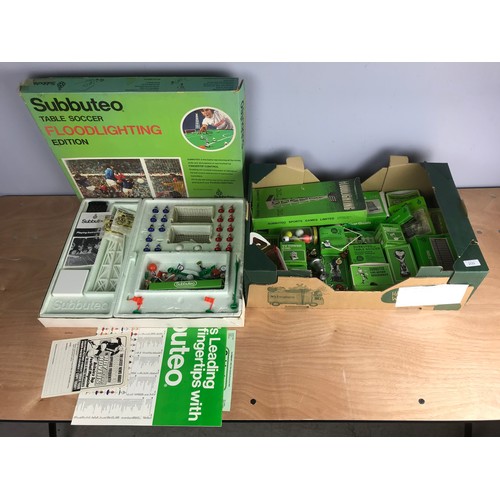 209 - SUBBUTEO, TABLE SOCCER FLOOD LIGHT EDITION, PLUS QTY. OF ACCESSORIES, TV TOWER, STADIUM SCOREBOARD, ... 