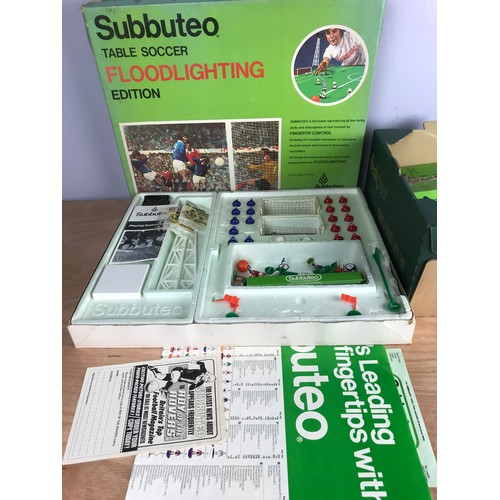 209 - SUBBUTEO, TABLE SOCCER FLOOD LIGHT EDITION, PLUS QTY. OF ACCESSORIES, TV TOWER, STADIUM SCOREBOARD, ... 