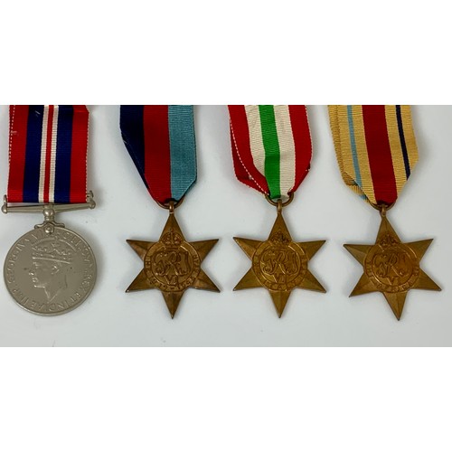 376 - WWII MEDALS TO INC. 39-45 WAR MEDAL, ITALY STAR, 39-45 STAR AND AFRICA STAR