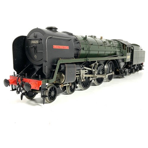 504 - GAUGE 1 LIVE STEAM LOCOMOTIVE A PETER SPOERER MODEL ENGINEER, A RADIO CONTROLLED G1M BRITANNIA CLASS... 