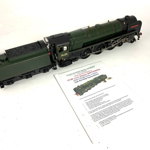 504 - GAUGE 1 LIVE STEAM LOCOMOTIVE A PETER SPOERER MODEL ENGINEER, A RADIO CONTROLLED G1M BRITANNIA CLASS... 