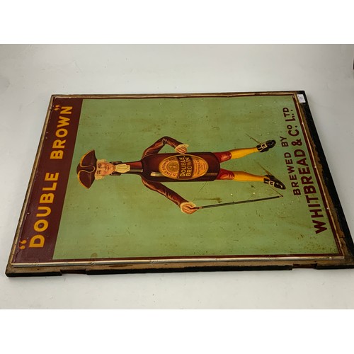 17 - ADVERTISING INTEREST, GIBBS & GIBBS LONDON, POSTER ON METAL,  DOUBLE BROWN, BREWED BY WHITBREAD & CO... 