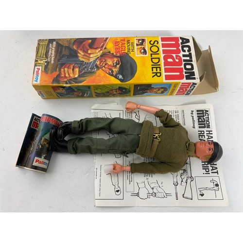 47 - ACTION MAN, TRANSPORT COMMAND PERSUIT CRAFT, BOXED, BOXED SOLDIER, FIELD RADIO PACK. ( NOT CHECKED F... 