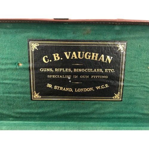 247 - C B VAUGHAN THE STRAND LONDON CANVAS & LEATHER GUN CASE 77cm LONG