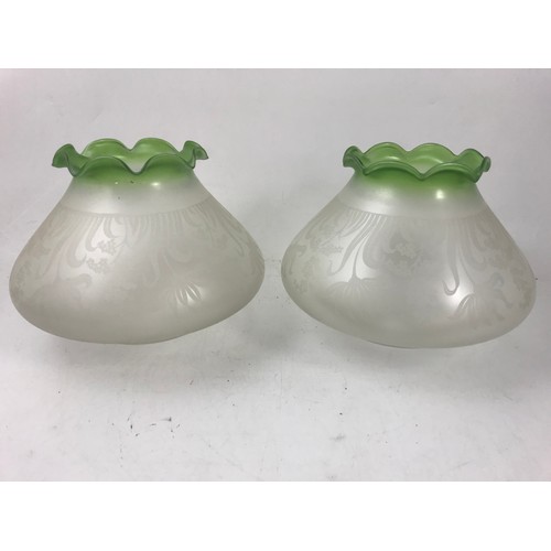 360 - QUANTITY  OF  GLASS OIL LAMP SHADES