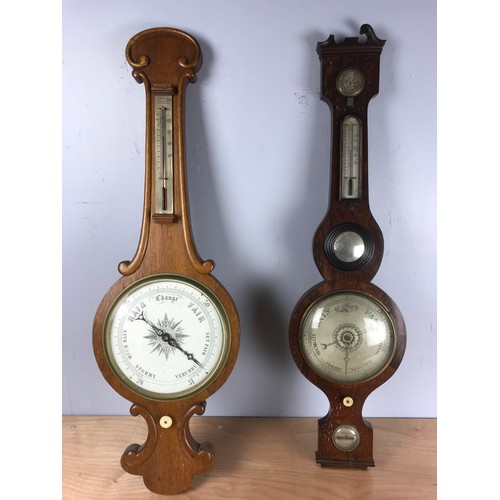 203 - TWO WHEEL BAROMETERS, ONE SIGNED ORSI