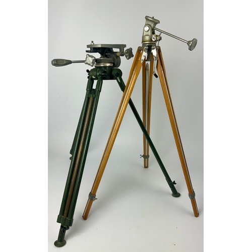 355 - 2 SURVEYORS TRIPODS, 1 NAMED GITZO FRANCE, 1 MPP ENGLAND