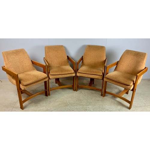 663 - SET OF 4 UNUSUAL THREE LEGGED LATE CENTURY STYLE CHAIRS, TRADE ONLY