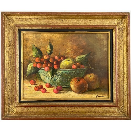 17 - OIL STILL LIFE FRUIT WITH SIGNATURE MICHAEL JAMART, 25.5CM X 33CM