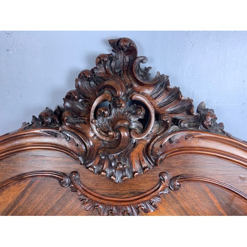 501 - ORNATE FRENCH WALNUT DOUBLE BED