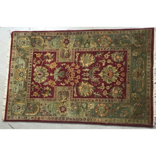 692 - RED GROUND INDIAN RUG