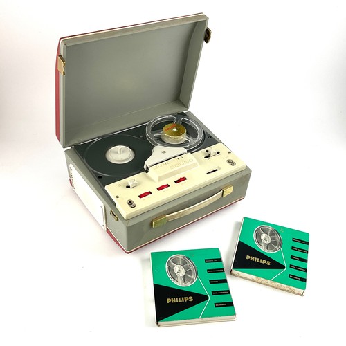 330 - A BSR DUAL SOUND TAPE TO TAPE MACHINE, TOGETHER WITH TWO PHILIPS MAGNETIC RECORDING TAPES, 15CM, EL ... 