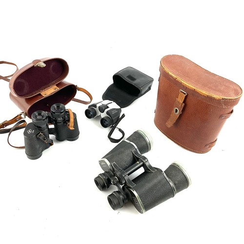 348 - PAIR OF AGFA BINOCULARS, PAIR OF CONSOLATION BINOCULARS AND ONE OTHER