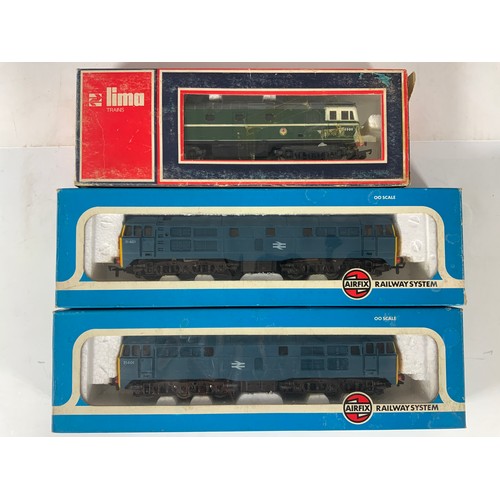 355 - LIMA BRCW SULZER CLASS 33 D6506 GREEN, AIRFIX CLASS 31, 31401 X 2. ALL BOXED