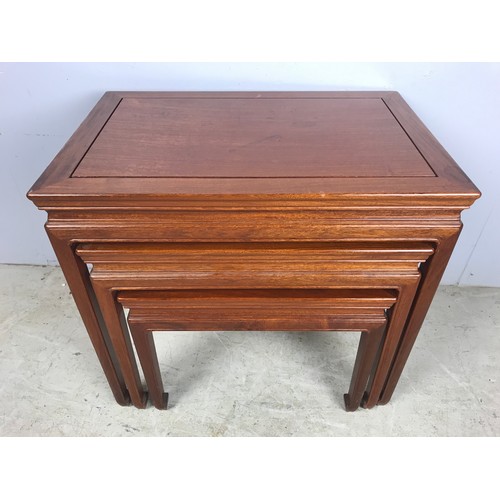 578 - ORIENTAL HARDWOOD NEST OF TABLES